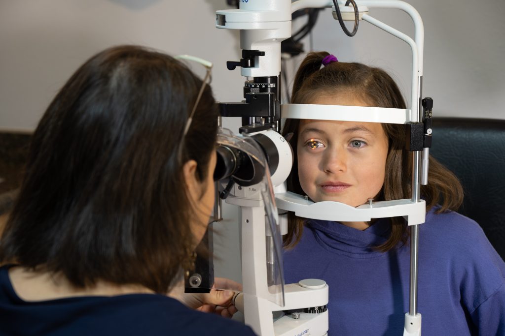 Pediatric patient receiving myopia management treatment in Albuquerque New Mexico